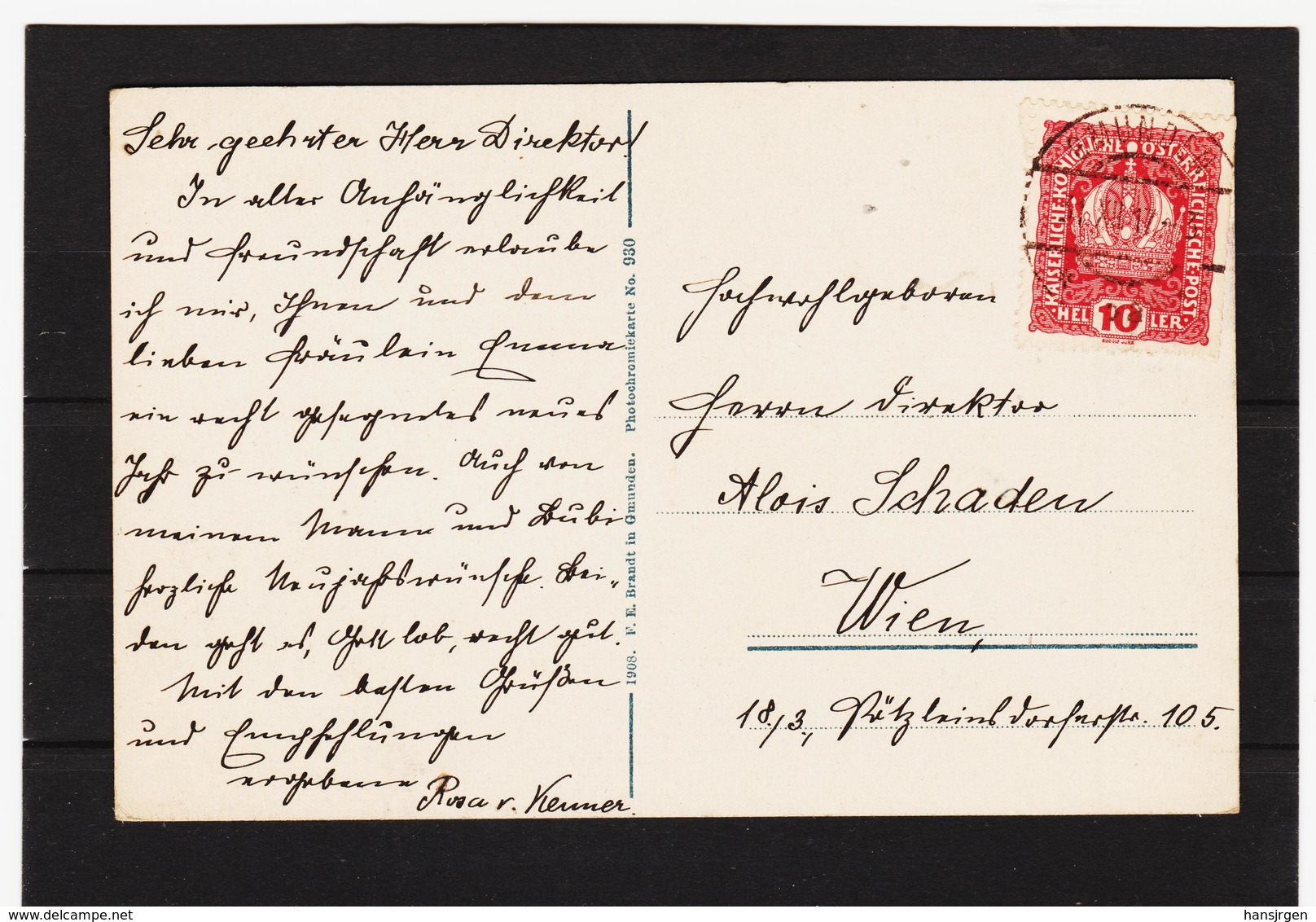 KTM281 POSTKARTE JAHR 1908 GMUNDEN Mit Dem Höllengebirge GEBRAUCHT Siehe ABBILDUNG - Gmunden