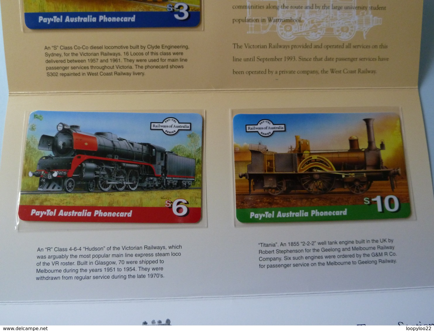 AUSTRALIA - PayTel - West Coast Railway - Set Of 3 - 2500ex - Mint In Folder - Australie