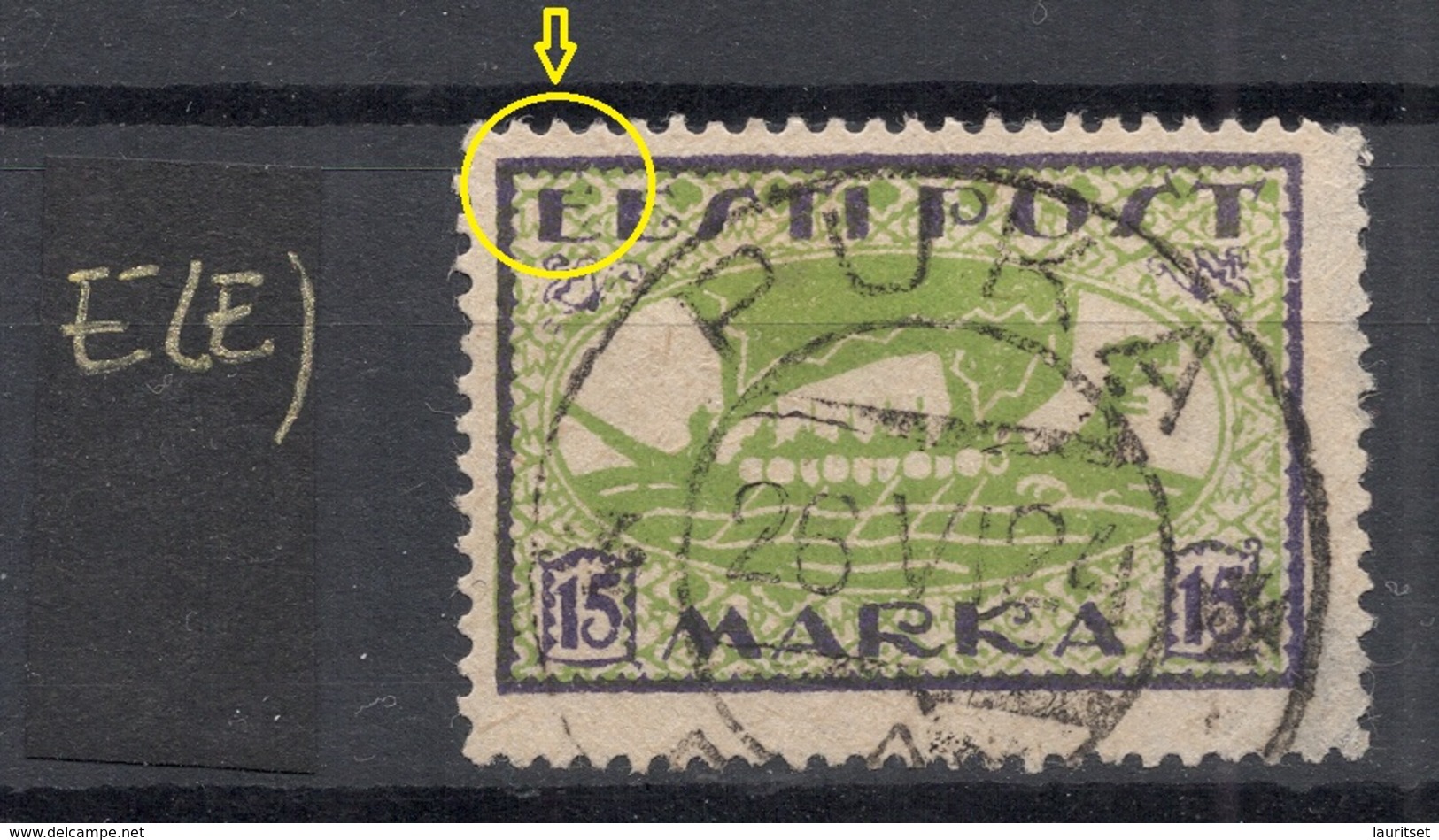 ESTLAND Estonia 1922 Michel 23 A ERROR Abart O PUKA NB! Thinned Corner - Estonie