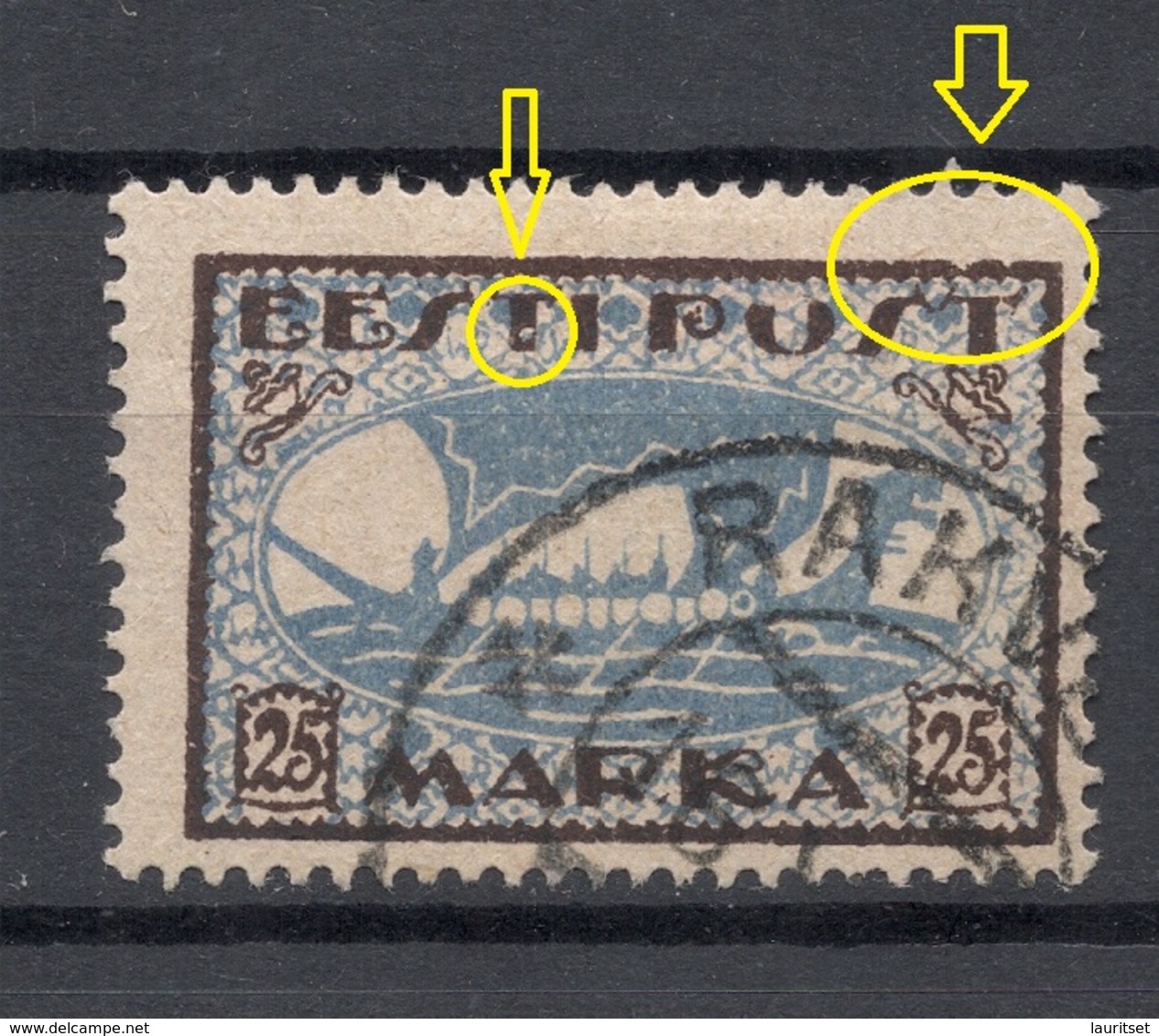 ESTLAND Estonia 1922 Michel 24 A ERROR Abart O - Estonie