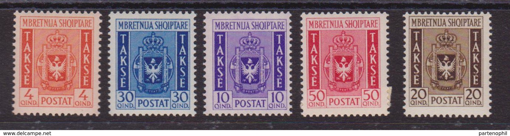 310 ** Albania – 1940 Segnatasse, N. S. 1/5. Cat. € 1125,00. SPL - Albania