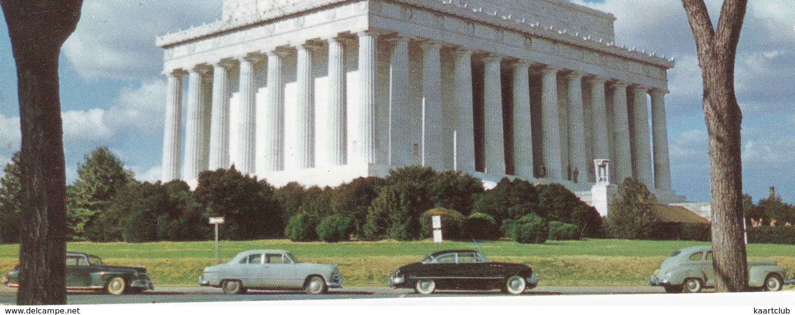 Washington D.C.: FORD CUSTOM TUDOR '51, BUICK SUPER RIVIERA '50, ROADMASTER  - Lincoln Memorial - (USA) - Toerisme