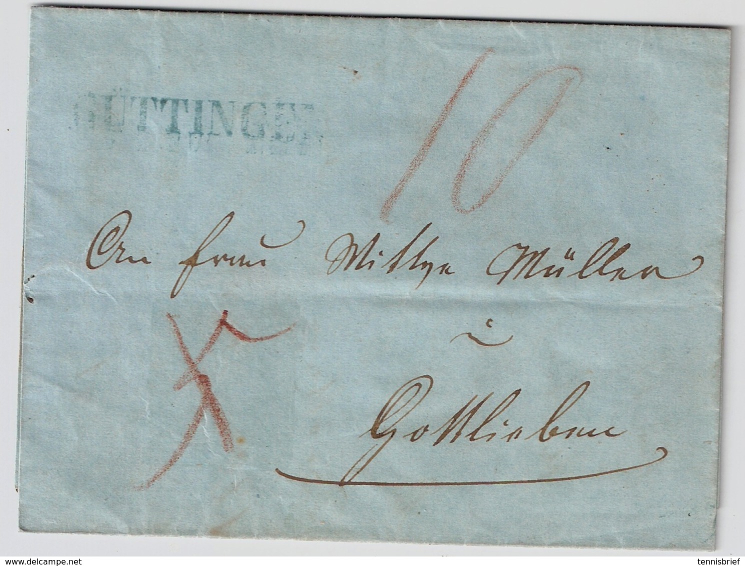 1857, Blauer L1 " GÜTTINGEN " , # A1502 (2) - Briefe U. Dokumente