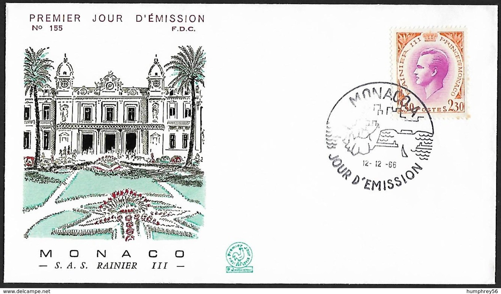 1966 - MONACO - FDC + Y&T 707 [Rainier III De Monaco] + MONACO - FDC