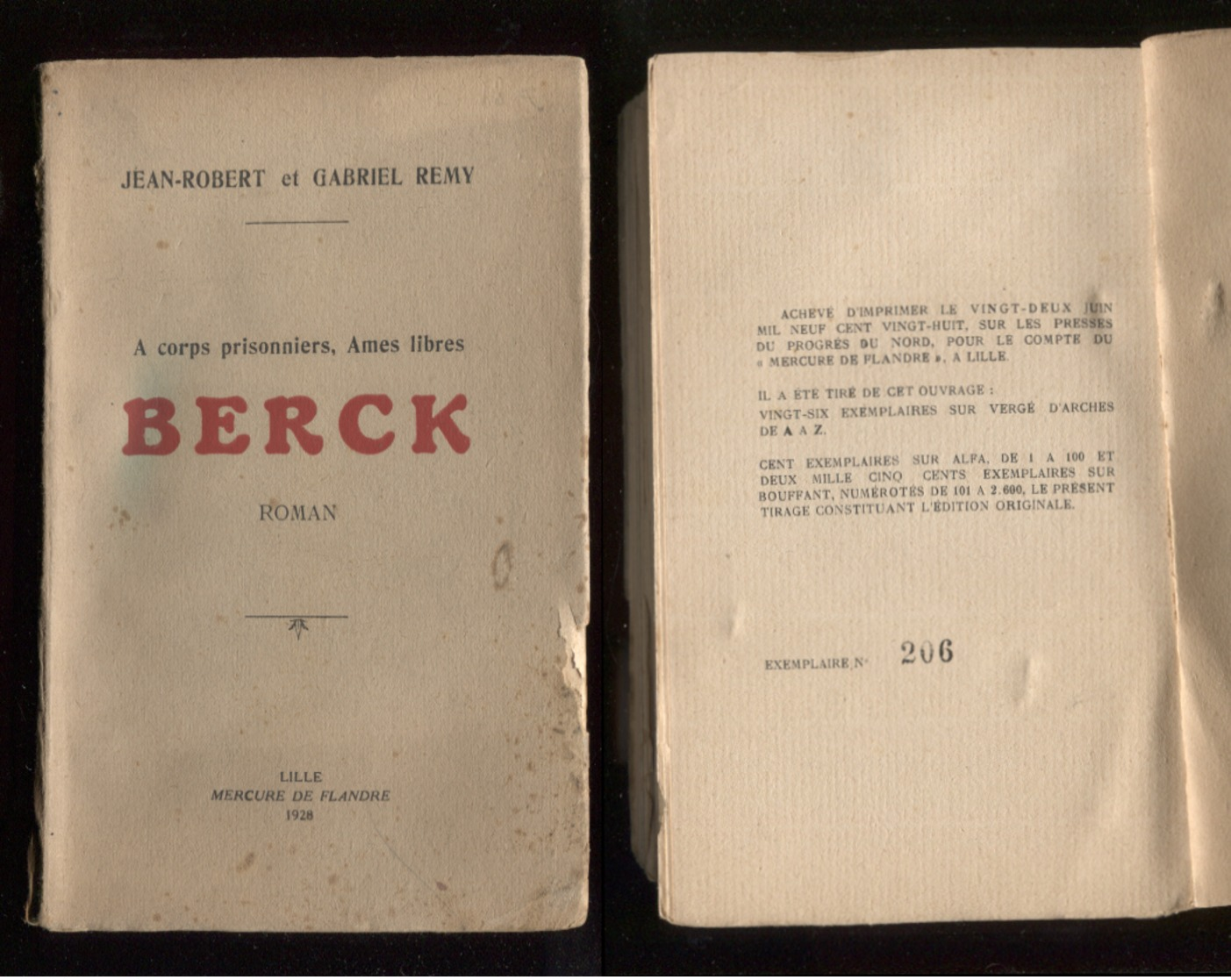 62 Jean-Robert Et Gabriel Rémy Berck Roman Lille Mercure De Flandre 1928 éd Orig Non Coupé Port France 4,80 € - Santé