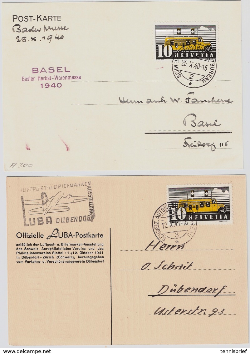 Ca. 1940-50, Automobilpost- Stp., 6 Karten , # A1505 - Poststempel