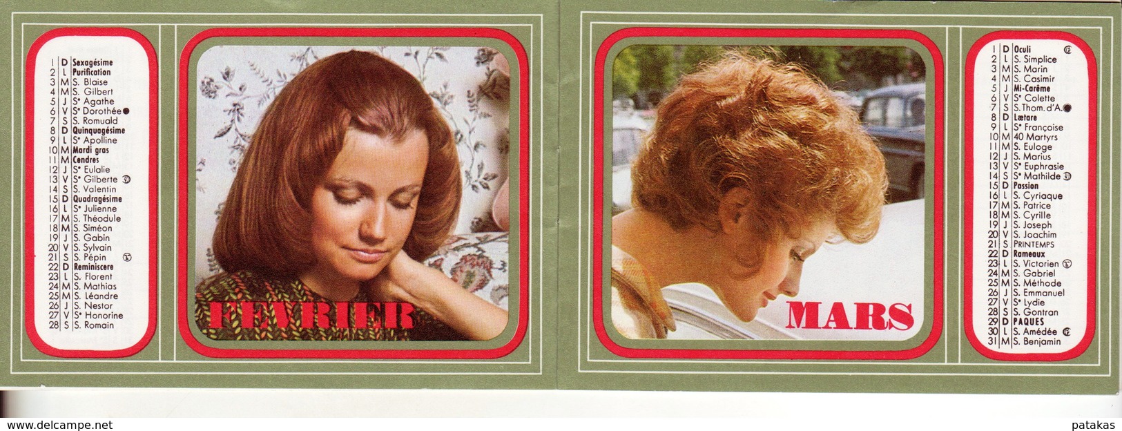 Calendrier 1970 Publicitaire Salon De Coiffure DUPRAZ Paris - Petit Format : 1961-70