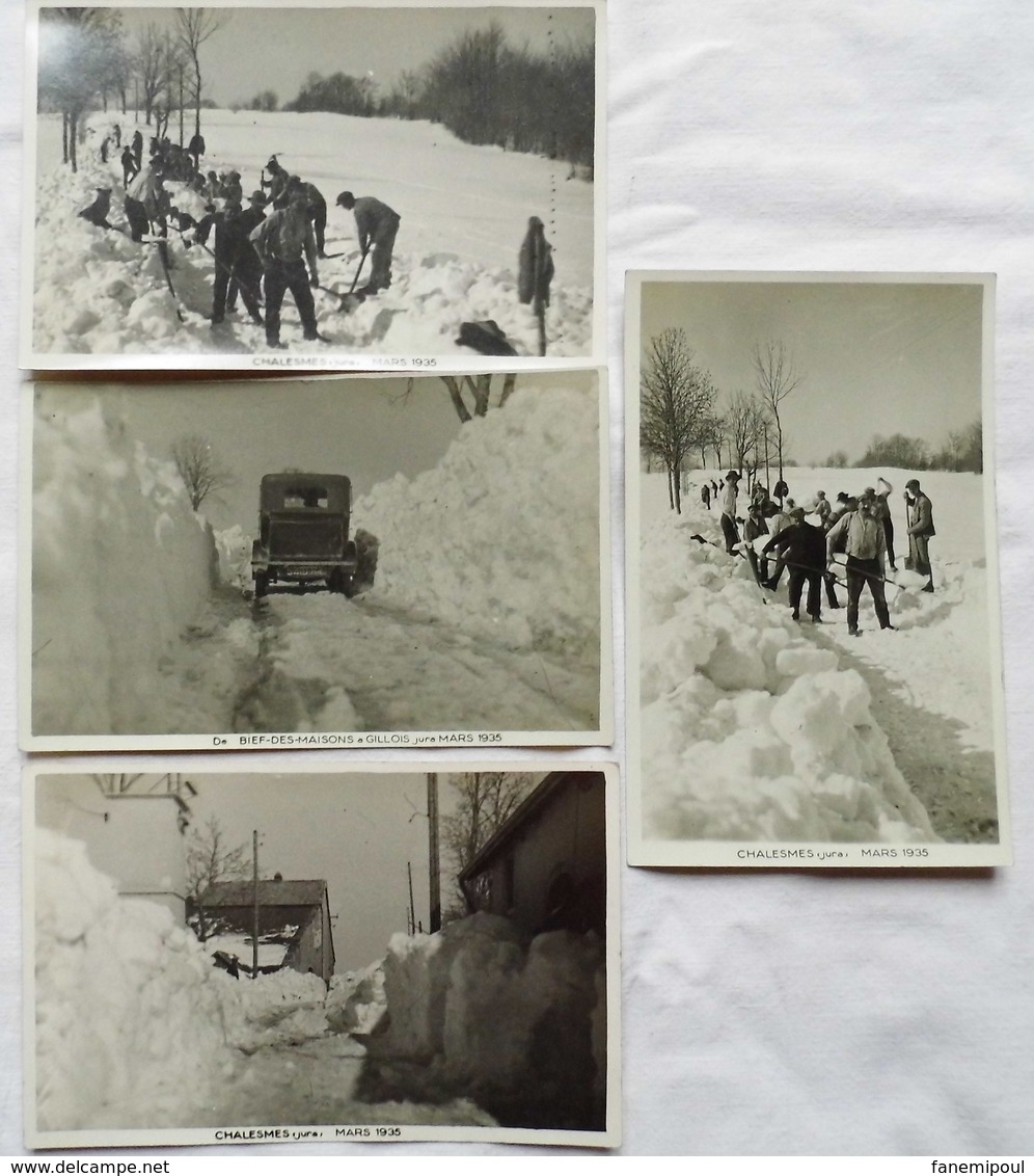 LOT DE QUATRE CARTES-PHOTOS: Bief Des Maisons Gillois-Chalesmes - Autres & Non Classés