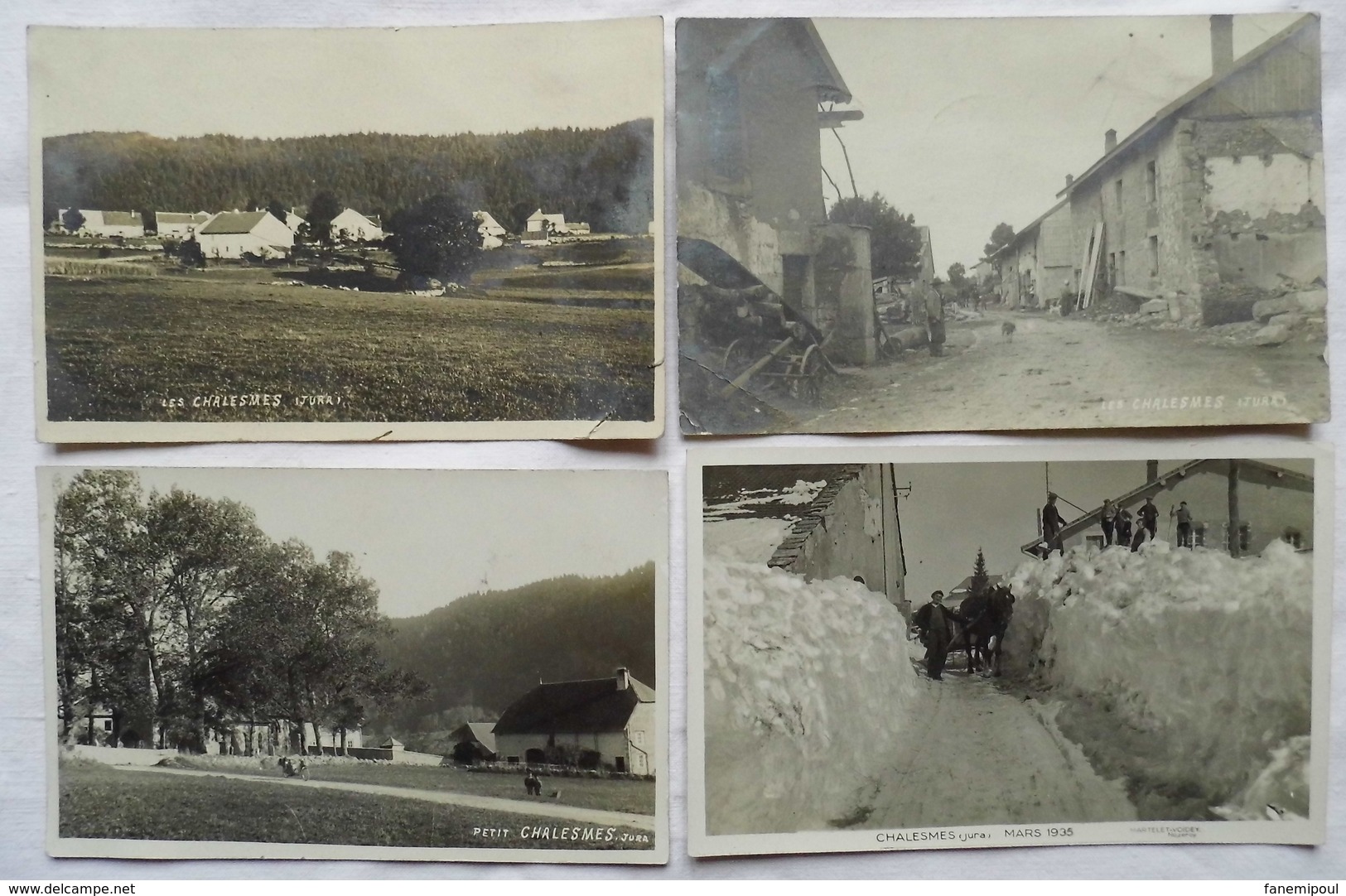 LOT DE QUATRE CARTES-PHOTOS:  Chalesmes - Sonstige & Ohne Zuordnung