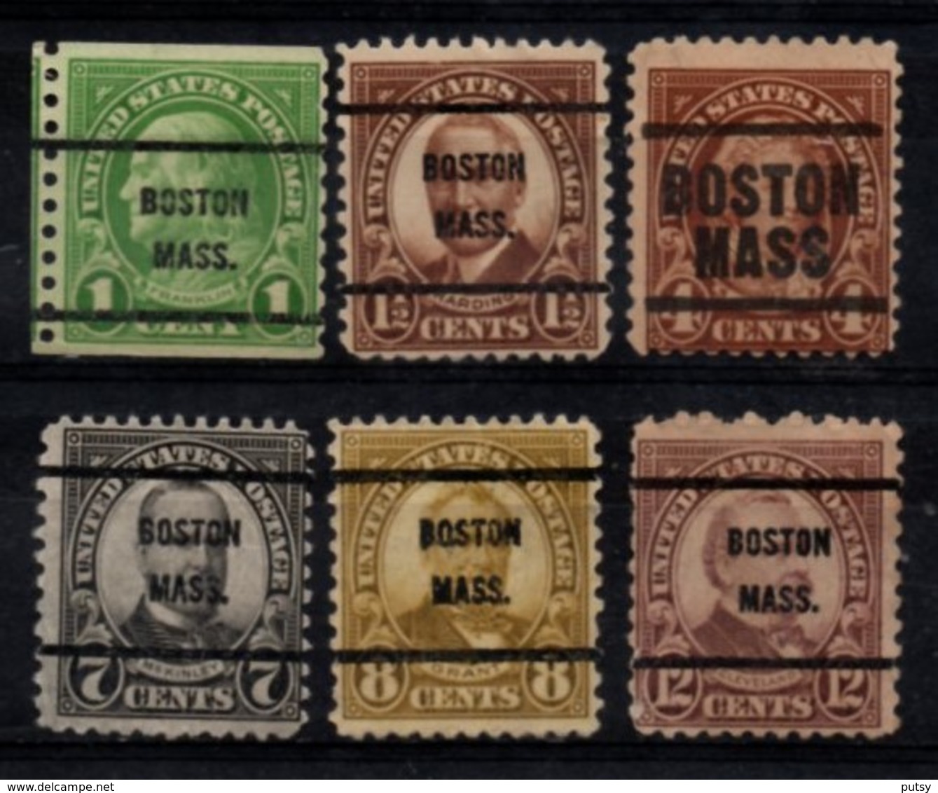 USA Precancel Vorausentwertung Preo, Locals "BOSTON" (MASS). 6 Différents. - Preobliterati