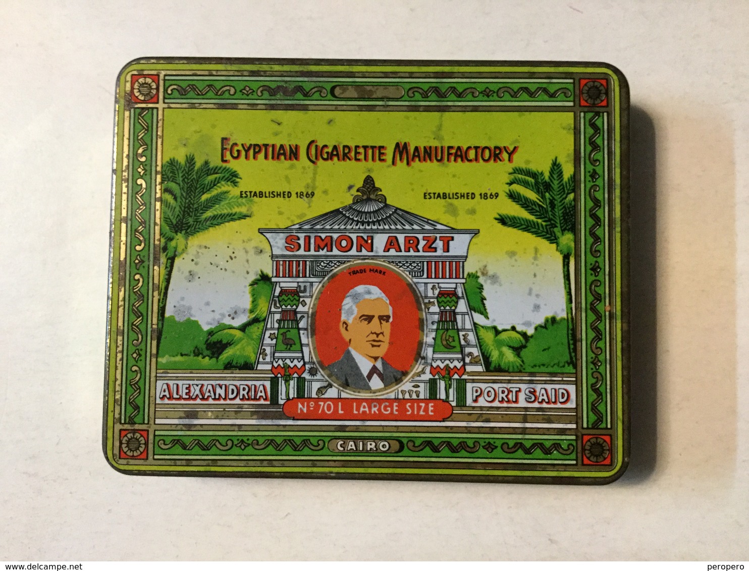 TOBACCO  TIN  BOX  EGYPTIAN CIGARETTE MANUFACTORY  SIMON ARZT - Schnupftabakdosen (leer)