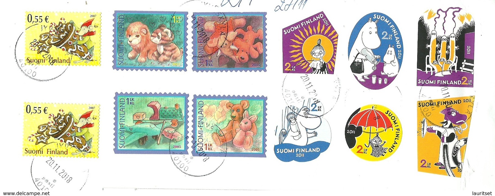 FINLAND O 2918 Stamps On Cut Out + Registration Label - Oblitérés