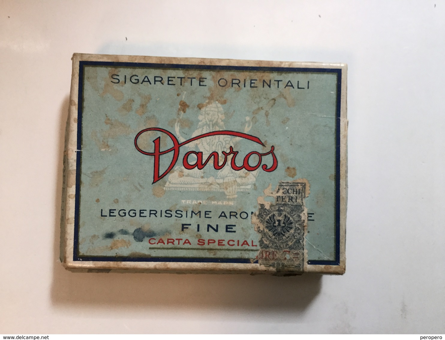 TOBACCO BOX    CIGARETTE ORIENTALI DAVROS - Boites à Tabac Vides