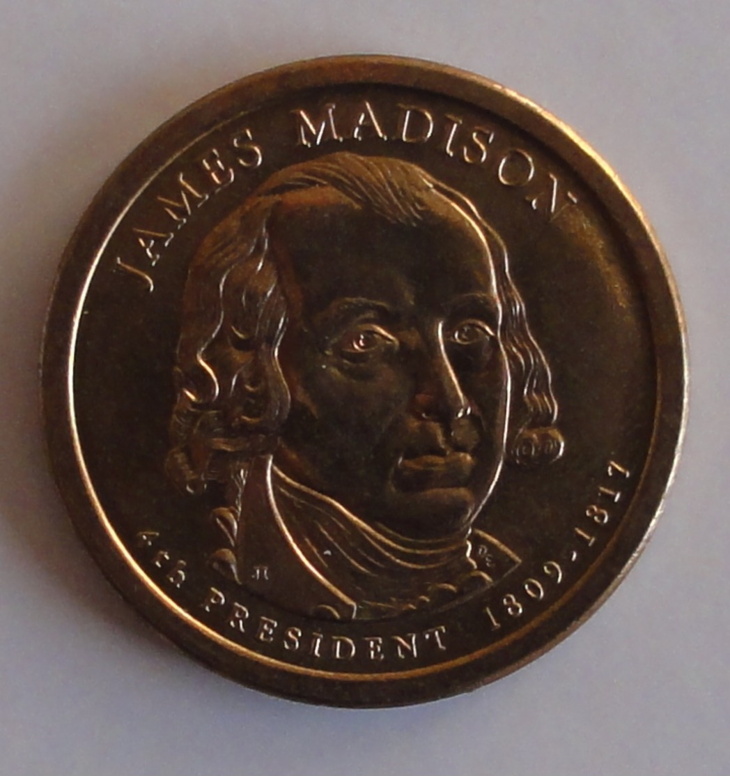 1 Dollar USA (4 Th President James Madison 1809-1817) Presidential Dollars 2007 World Coins Km404 - Collections