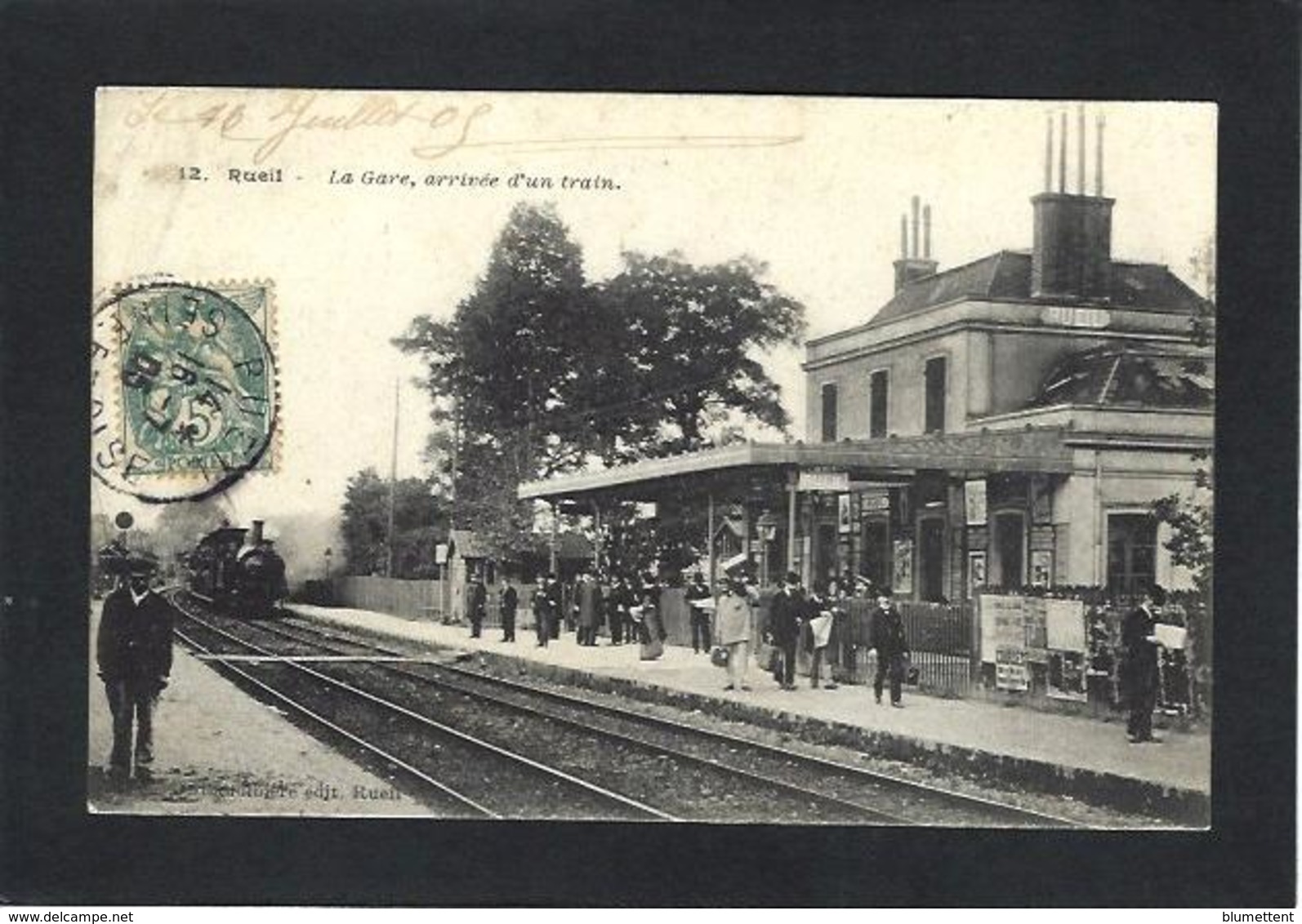 CPA Hauts De Seine 92 Rueil La Gare Chemin De Fer Train Circulé - Rueil Malmaison