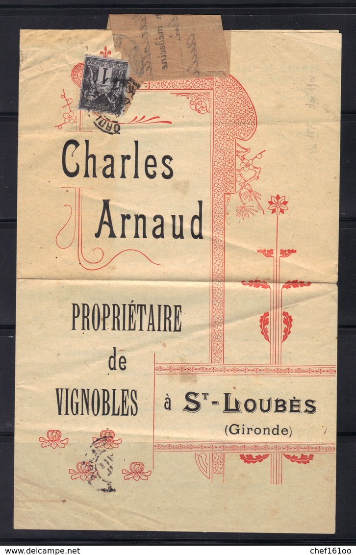 St Loubès (Gironde) : Imprimé Sous Bande, Ch. Arnauld, Domaine De Jean Pan, 1900 - 1877-1920: Période Semi Moderne