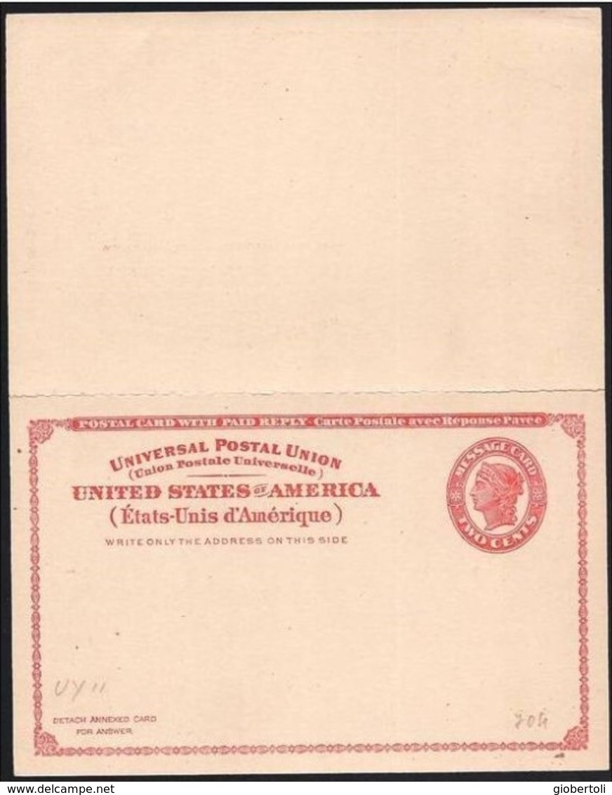 Stati Uniti/United States/États-Unis: Intero, Stationery, Entier, Risposta Pagata, Réponse Payee, Paid Reply - 1921-40