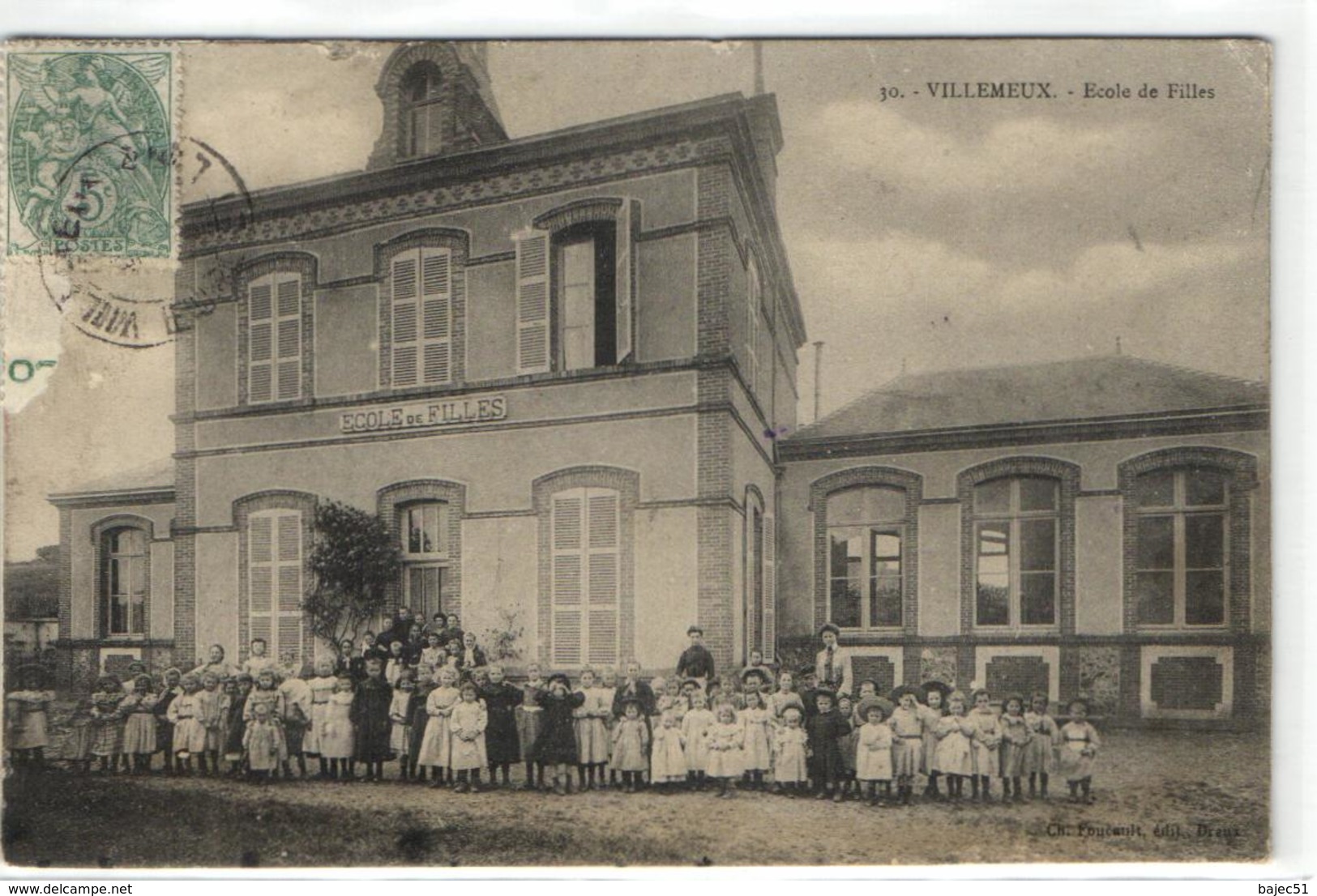 1 Cpa Villemeux - école De Filles - Villemeux-sur-Eure