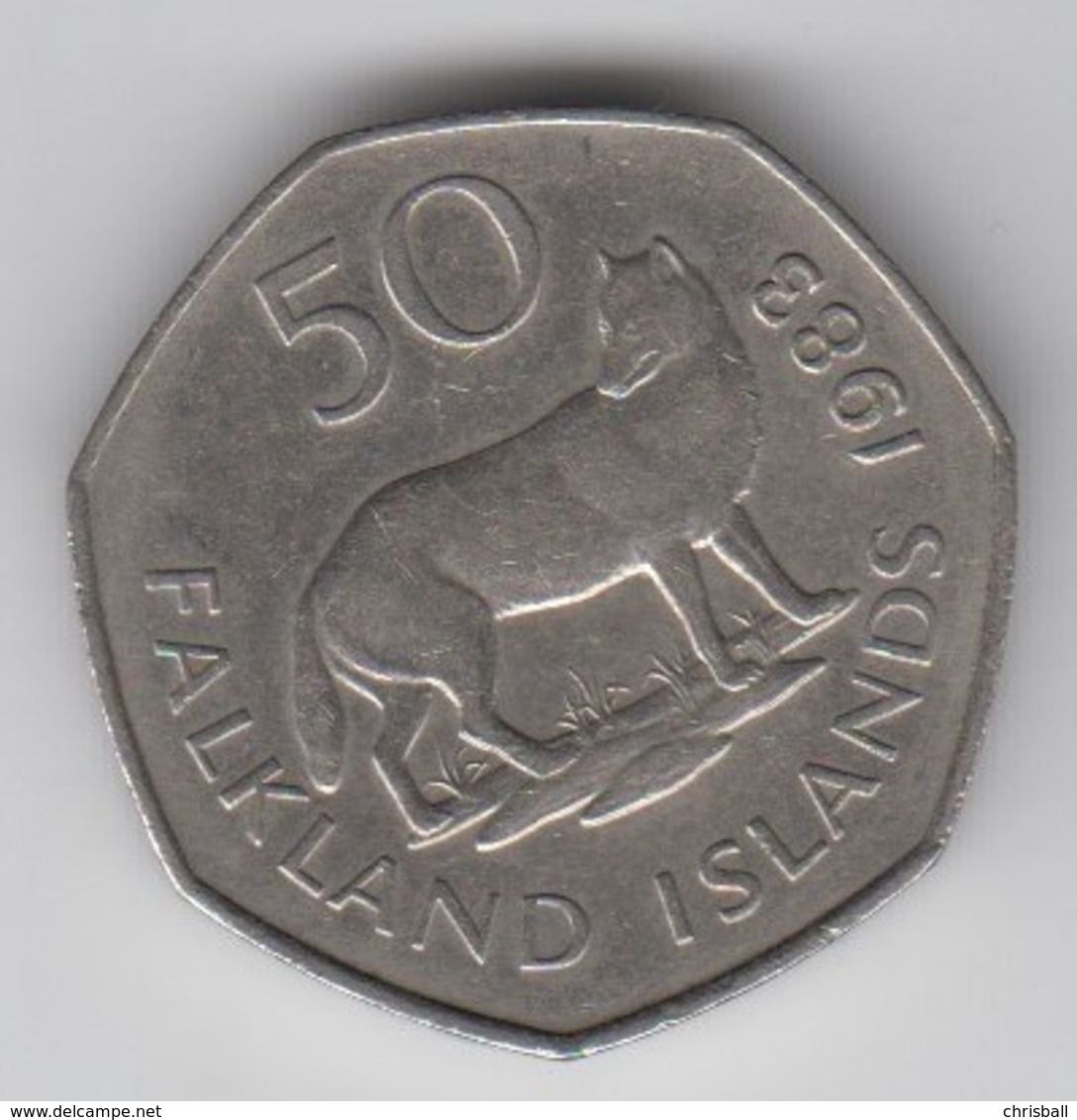 Falkland Islands 50p Coin 'Warrah' 1983 (Large Format) Circulated - Falkland Islands