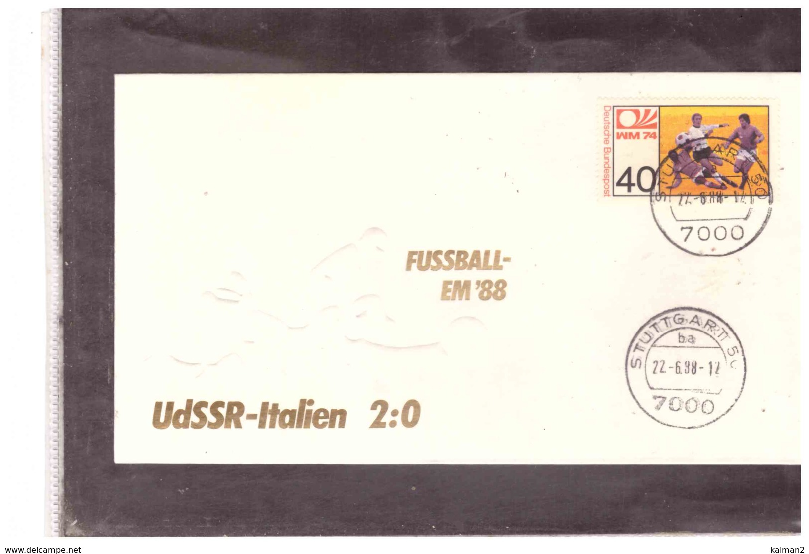 DE2182   -  STUTTGART  22.6.1988    /     FUSSBALL  EM '88- - Europei Di Calcio (UEFA)