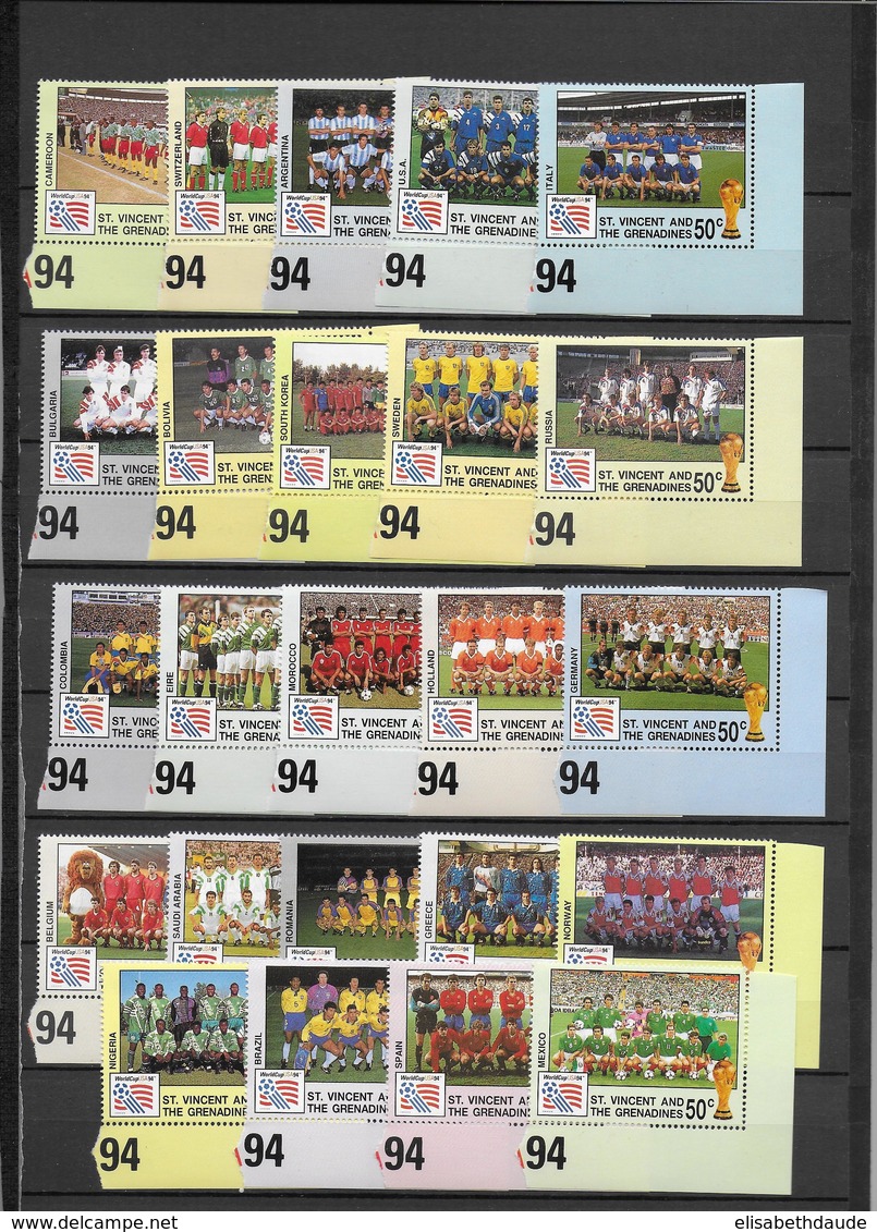 ST VINCENT ET GRENADINES - COUPE DU MONDE DE FOOTBALL 1994 USA  - YVERT N° 2096/2119 ** MNH - SERIE COMPLETE 24 VALEURS - St.Vincent & Grenadines