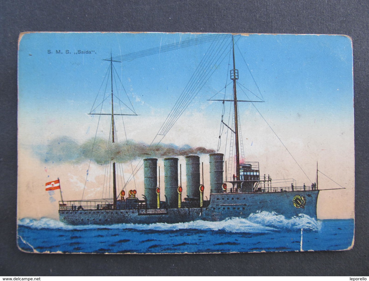 MARINEFELDPOST Marine S.M.S. Adria 8.2.1915 Schiff Saida Korrespondenzkarte  //  D*35516 - Briefe U. Dokumente