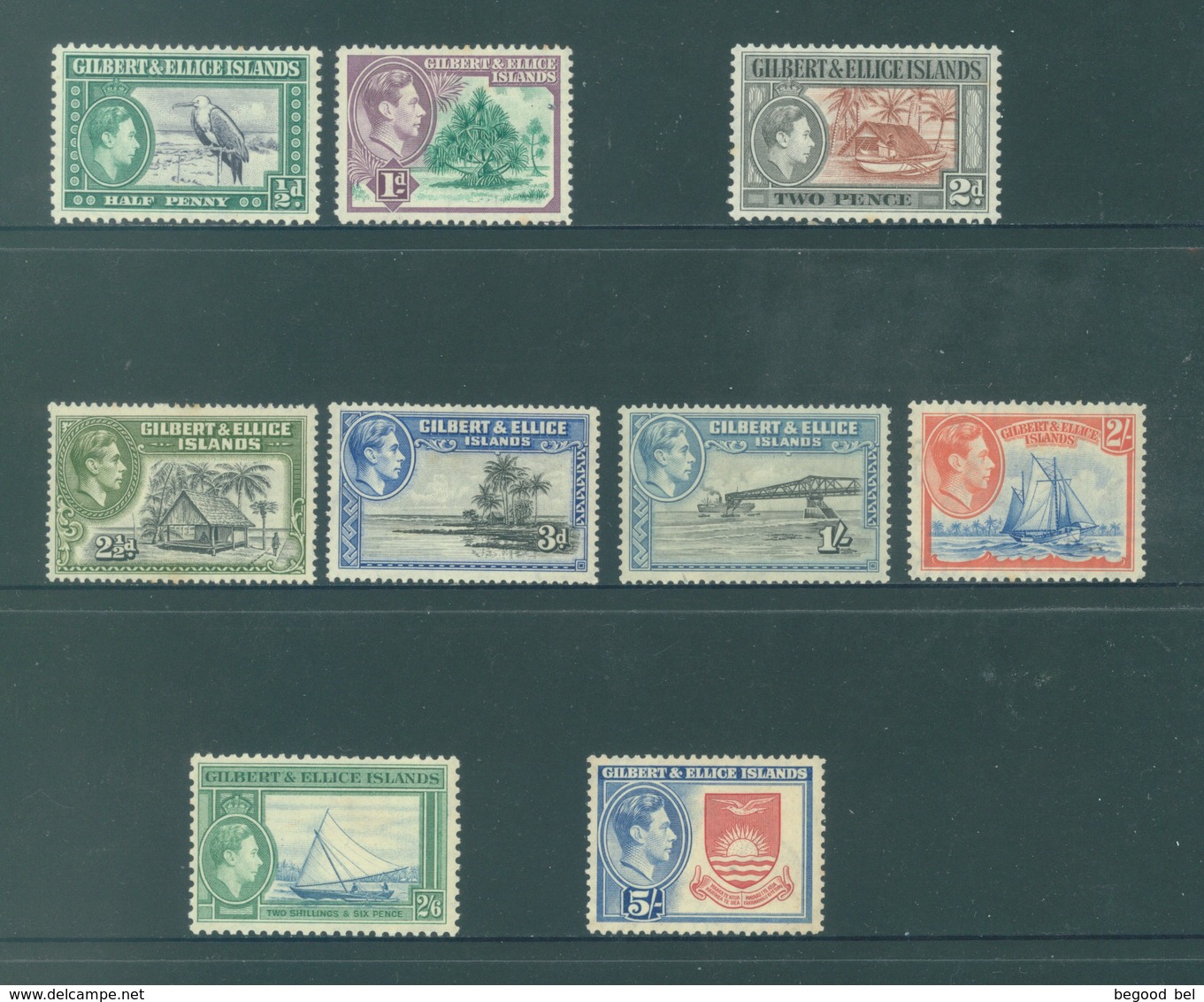 GILBERT ELLICE -  MLH/* - 1939-1955 - GEORGE VI - Yv 38-39 41-43 46-49 -  Lot 18267 - SMALL BROWN TRACE !!! - Îles Gilbert Et Ellice (...-1979)