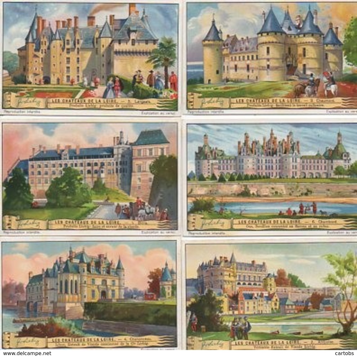 CHROMOS LIEBIG Série 1 à 6 : Les Châteaux De La Loire - Liebig