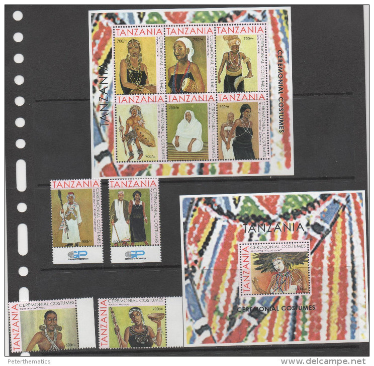 TANZANIA  ,2013, MNH, CEREMONIAL COSTUMES, COSTUMES, DANCERS, 4v+ SHEETLET +S/SHEET - Costumes