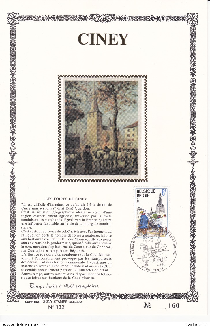 CINEY - Feuillet Or Et Soie N°160 - Timbre N°1950 - FDC  - 1979 - Luxuskleinbögen [LX]