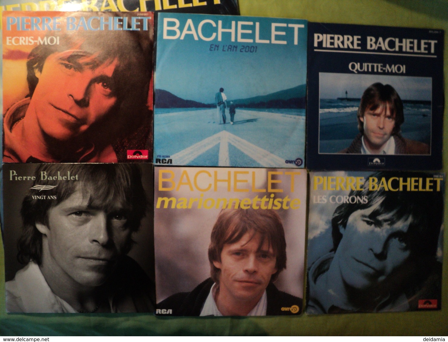 LOT DE NEUF 45 TOURS ET D UN 33 TOURS PIERRE BACHELET. ANNEES 80 POLYDOR 2056981 / 2056 883 / 815 284 7 / 2056 954 / 81 - Autres - Musique Française