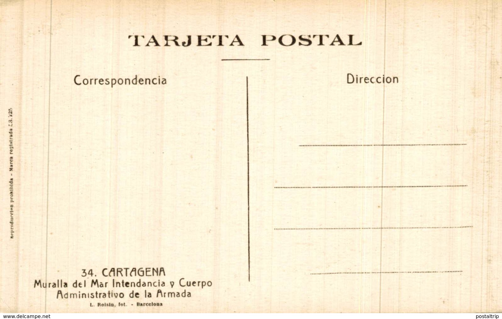 CARTAGENA MURALLA DEL MAR INTENDANCIA Y CUERPO ADMINISTRATIVO DE LA ARMADA - Murcia