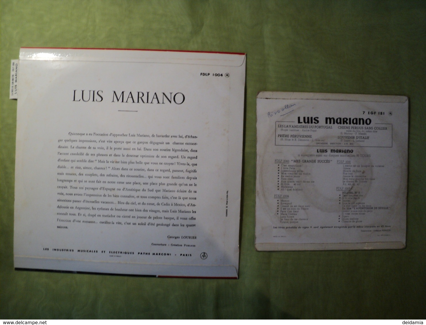 LUIS MARIANO. LOT D UN 45 TOURS 4 TITRES ET D UN 33 TOURS. ANNEES 50 CHIENS PERDUS SANS COLLIER. VALSE DU FILM EPONYME - Autres - Musique Française