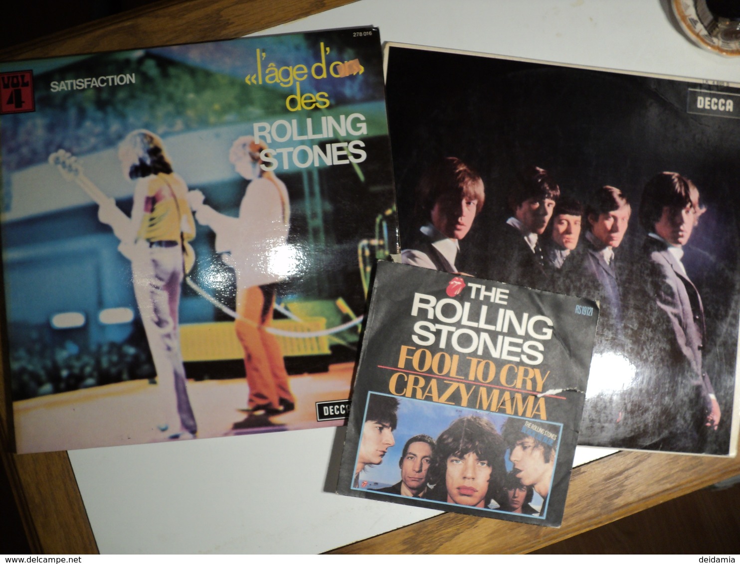 ROLLING STONES. LOT DE DEUX 33 TOURS ET D UN 45 TOURS. 1971 / 1976 FOOL TO CRY / CRAZY MAMA / ROUTE 66 / I JUST WANT TO - Rock