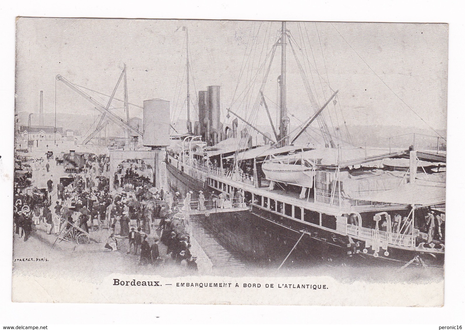 Rare CPA Bordeaux (Gironde), Paquebot L'Atlantique, A Voyagé, Années 1900 - Steamers