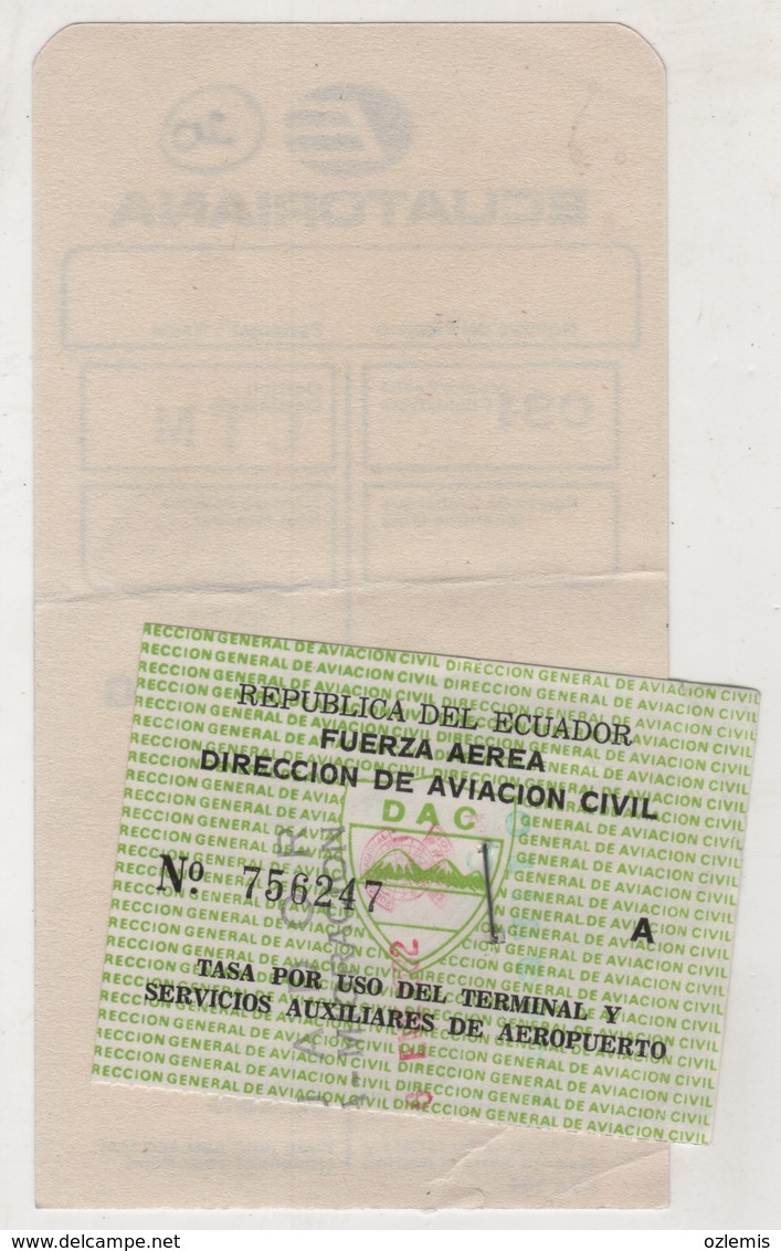 ECUATORIANA AIRLINES BOARDING PASS - Tickets