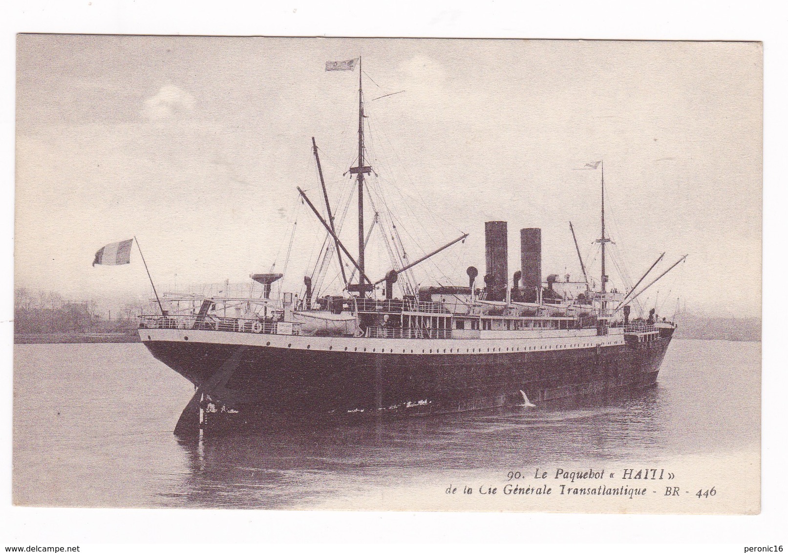 Belle CPA  Paquebot « Haiti », Compagnie Générale Transatlantique, 1914 - 1929 - Steamers