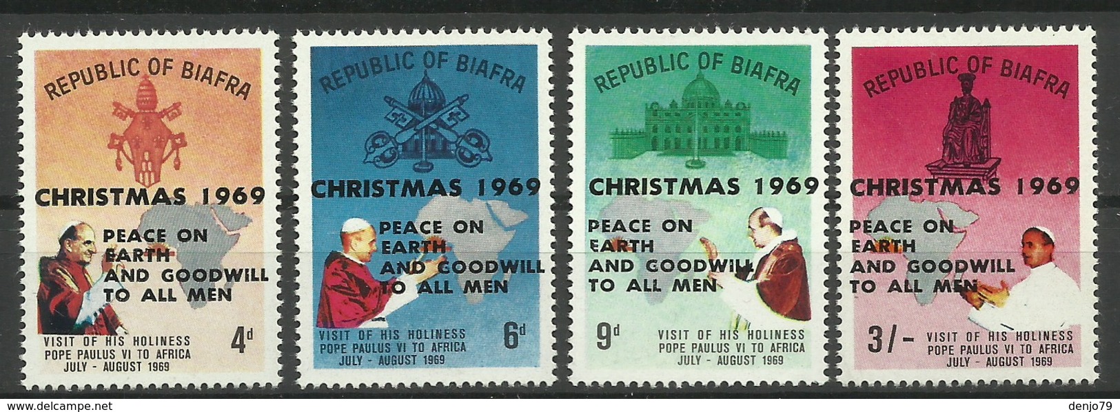 BIAFRA 1969 CHRISTMAS,OVERPRINTED SET MNH - Africa (Other)