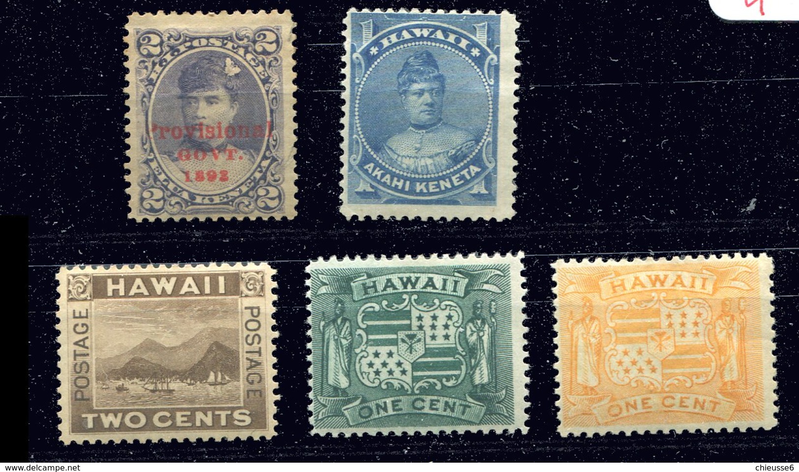 Hawai *, Lot 5 Timbres - Hawaï