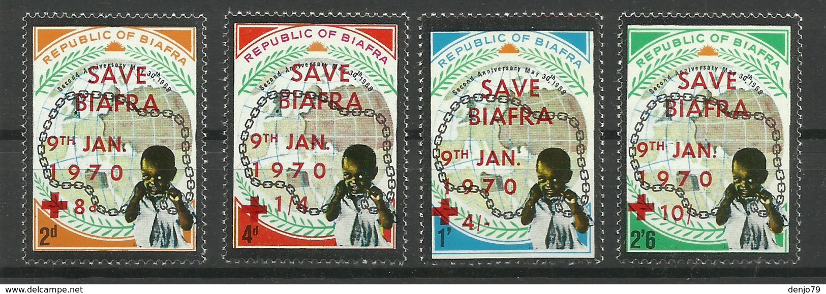 BIAFRA 1970 SAVE BIAFRA OVERPRINTED ON INDEPENDENCE ANNIV., SET MNH - Africa (Other)