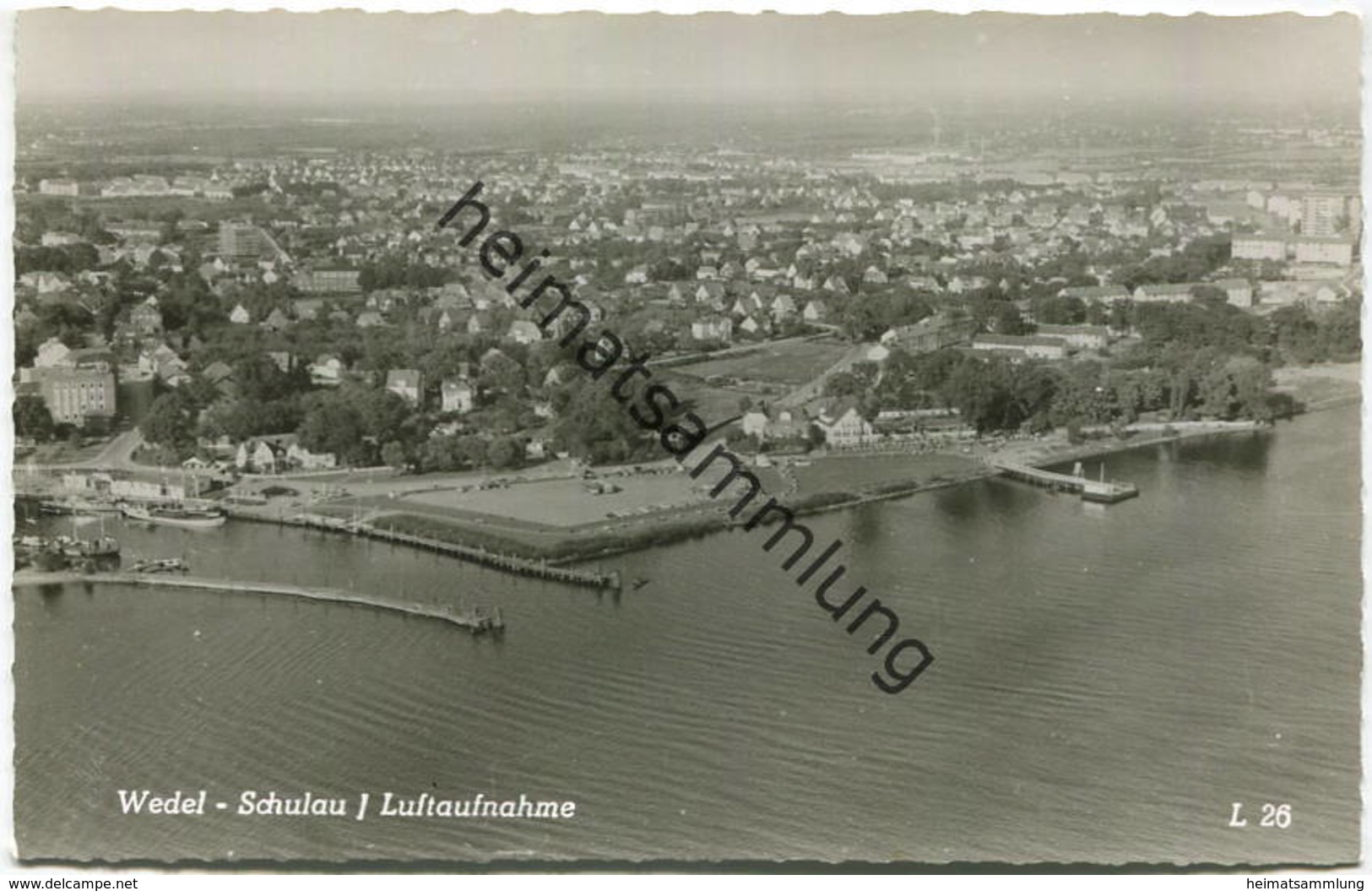 Wedel-Schulau - Luftaufnahme - Foto-AK 60er Jahre - Verlag Ferd. Lagerbauer & Co Hamburg - Wedel