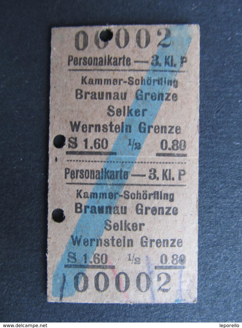 FAHRKARTE Kammer Schörfling - Braunau Grenze Selker Wernstein 1948 Österreich   ///  D*35532 - Europa