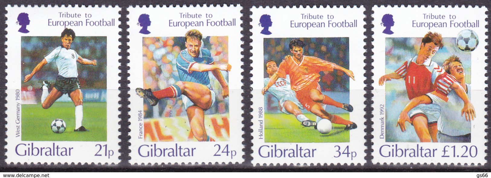 Gibraltar, 1996, 759/62, Fußball-Europameisterschaft, England.  MNH **, - Gibraltar