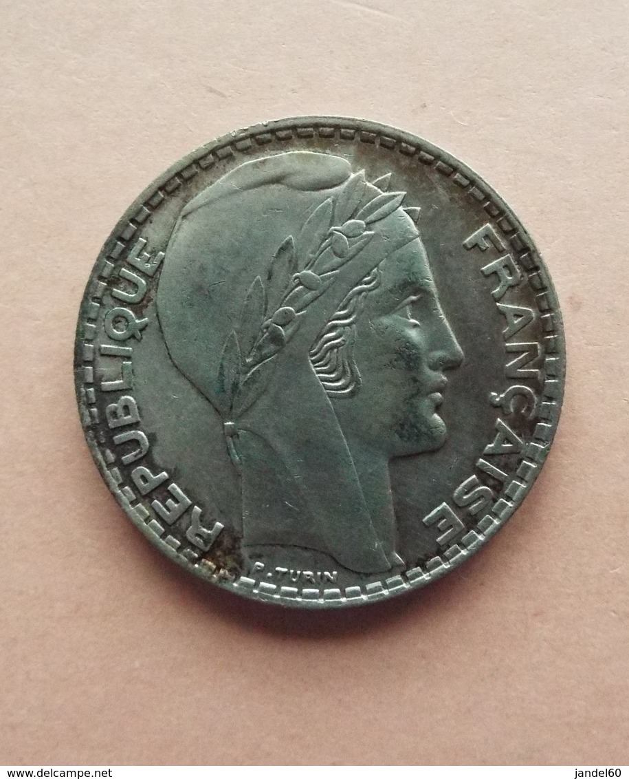 PIECE DE 20 FRANCS ARGENT 1937 - Collezioni