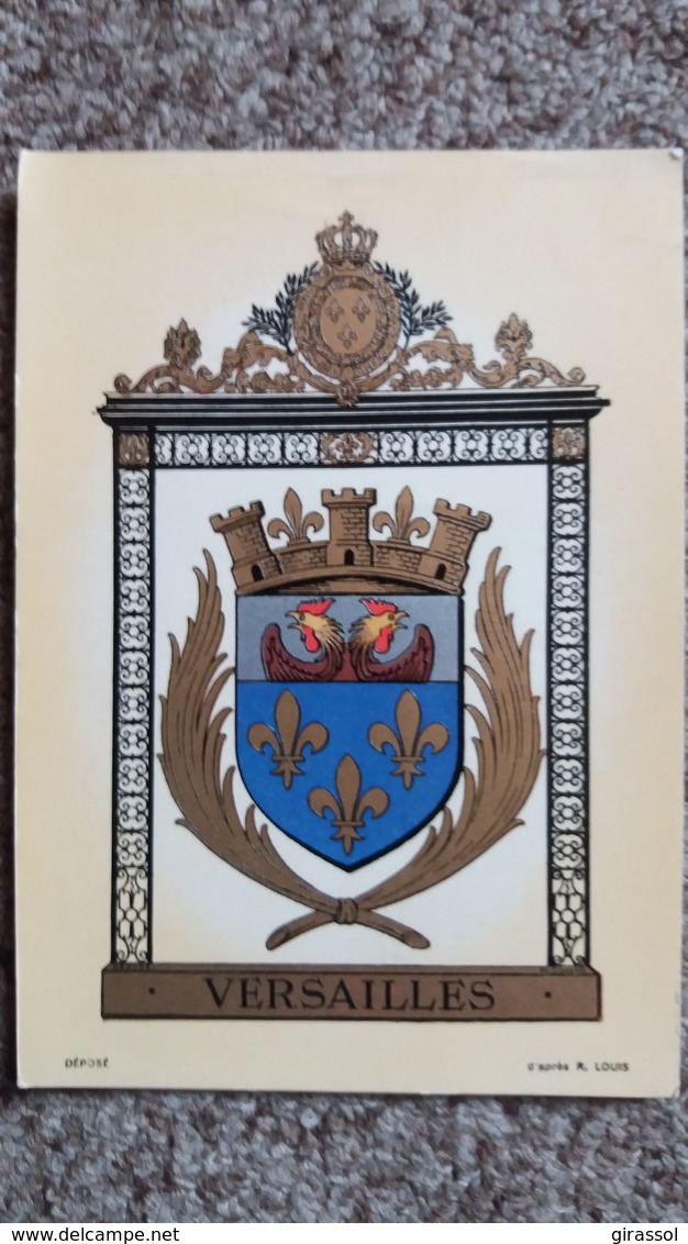 CPSM VERSAILLES 78 BLASON ARMOIRIES TROIS LIS D OR R LOUIS HERALDISTE - Versailles