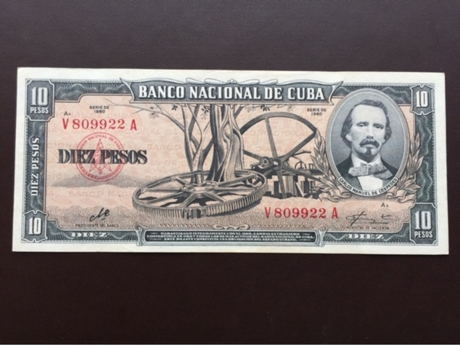 CUBA P88C 10 PESOS 1960 AUNC - Cuba