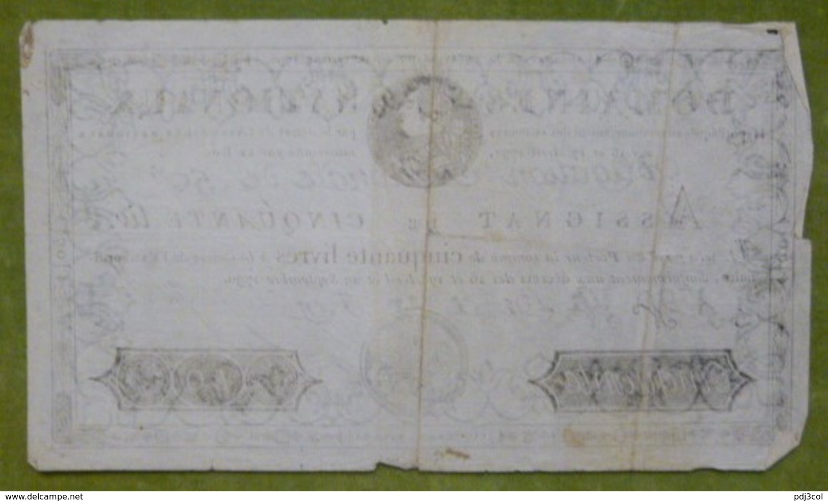 Bel Assignat 50 Livres Portrait De Louis XVI Du 29 Septembre 1790 Cf Lafaurie N°129 Signé FARGUES - Assignats & Mandats Territoriaux