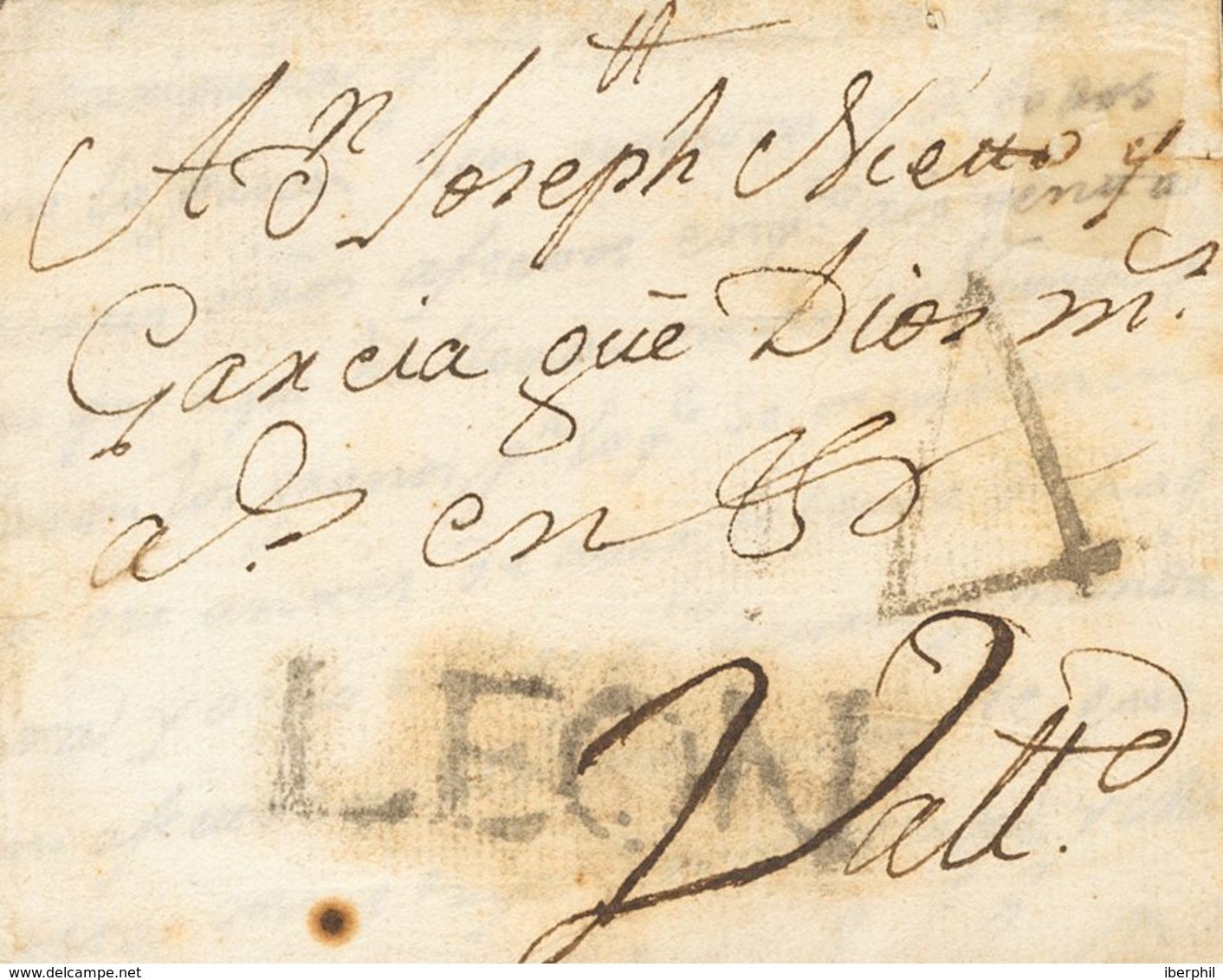 Sobre . 1788. ASTORGA A VALLADOLID. Marca LEON, En Negro-azulado De Astorga (P.E.4) Edición 2004. MAGNIFICA Y MUY RARA. - Autres & Non Classés