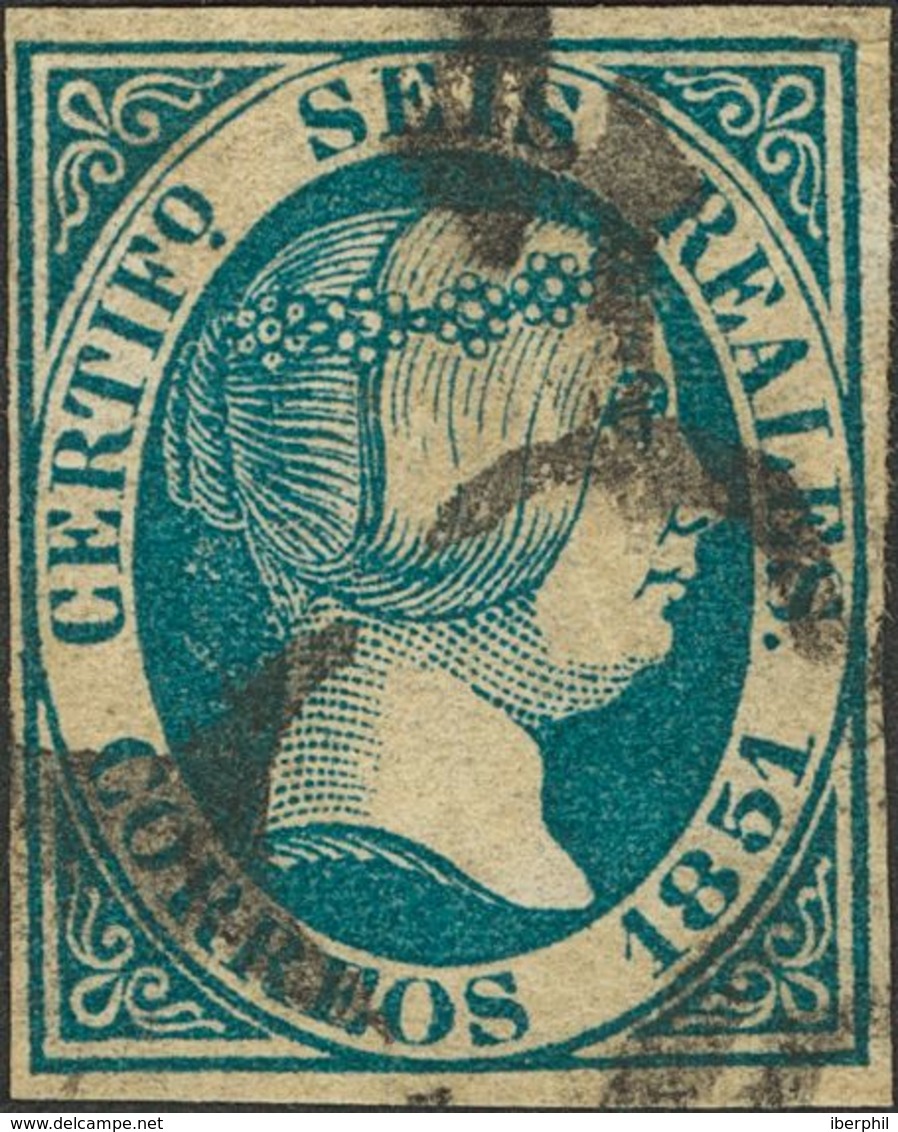 º10. 1851. 6 Reales Azul (leve Pliegue En El Márgen Superior). MAGNIFICO. Cert. COMEX. - Other & Unclassified