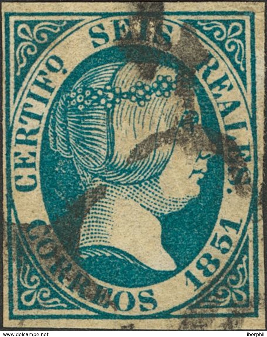 º10. 1851. 6 Reales Azul (leve Pliegue En El Márgen Superior). MAGNIFICO. Cert. COMEX. - Otros & Sin Clasificación